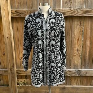 Vintage Kashmir Imports Merino Wool Hand Embroidered Lightweight Jacket XS